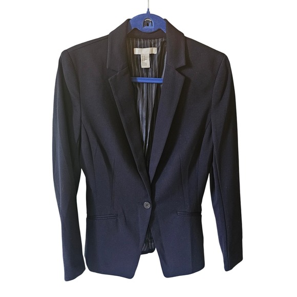 H&M Navy Blue Blazer Size 8 - Picture 1 of 6